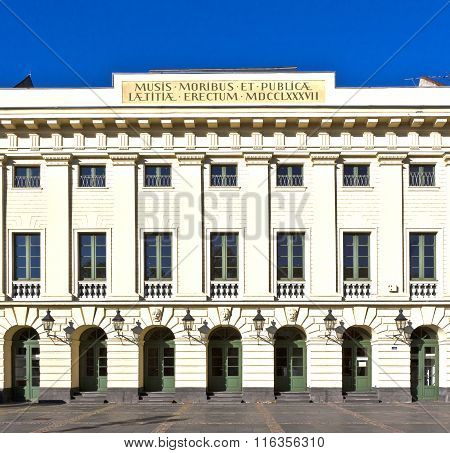 Facade Of Old Historic Urban Theater In Koblenz, Germany.