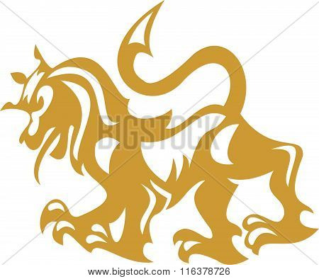 stocks logo gold lion king