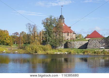 October day at the fortress Korela. Priozersk, Leningrad Region