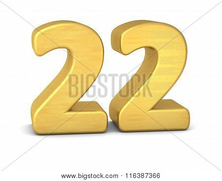 3D Number 22 Gold