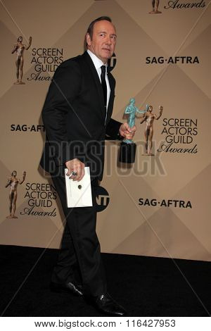 LOS ANGELES - JAN 30:  Kevin Spacey at the 22nd Screen Actors Guild Awards at the Shrine Auditorium on January 30, 2016 in Los Angeles, CA