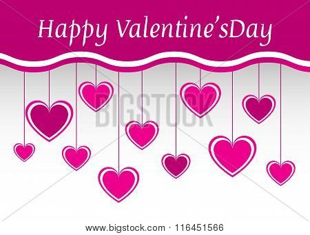 background from hearts on the date of Saint Valentin ,decoration hanging,happy
