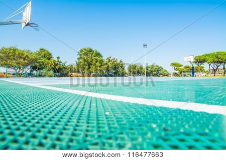 Basketball Playground In Poetto Beach
