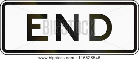United States Mutcd Road Sign - End