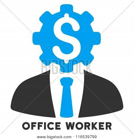 Office Worker Vector Icon With Caption