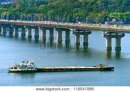 Large Barge On The River