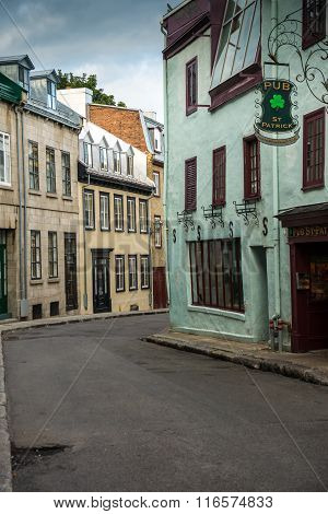 Quebec City Canada - Sept. 8 2015: Quebec's Old City is a UNESCO World Heritage Site that retains a European charm and style uncommon to the New World.