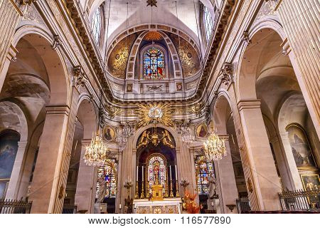 Basilica Stained Glass Saint Louis En L'ile Church Paris France