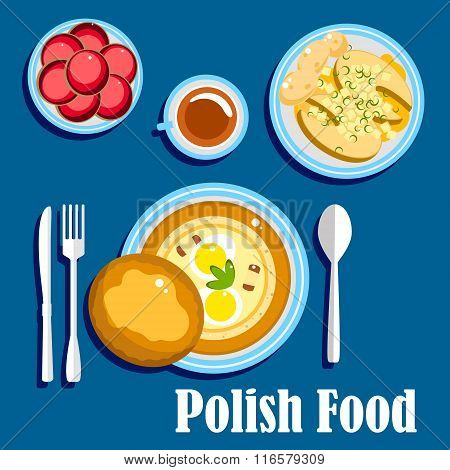 Traditional polish cuisine food and desserts