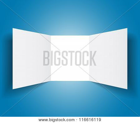 Pure White Booklet On Blue Background