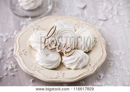 White Apple Marshmallows,  Zephyr For Valentine Day