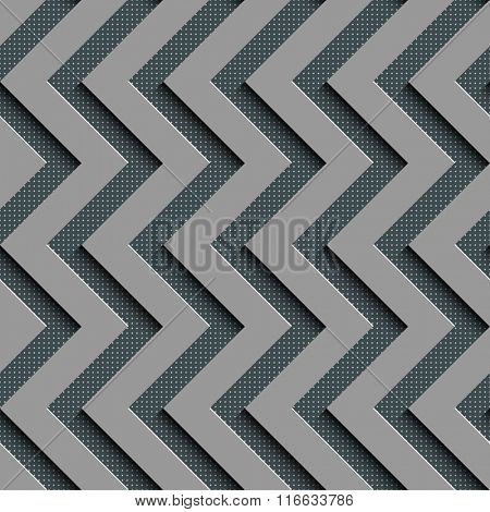 Seamless  Zigzag Pattern. Abstract Gray Background. Vector Regular Texture