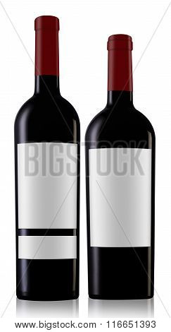 Two Red Wine Bottles