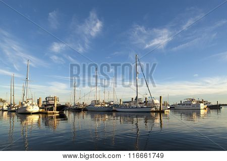 Sailboats in the marina in Beaufort, South Carolina