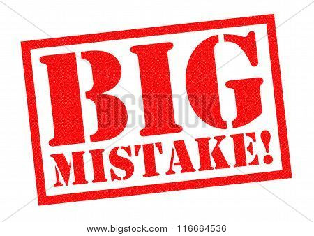 BIG MISTAKE! red Rubber Stamp over a white background.