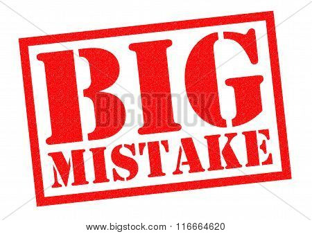 BIG MISTAKE red Rubber Stamp over a white background.
