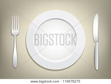 plate fork knife