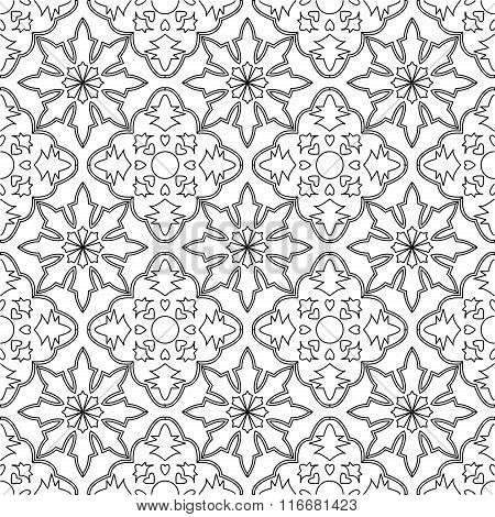 Black and white vector seamless pattern background.