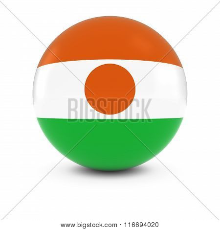 Nigerien Flag Ball - Flag Of Niger On Isolated Sphere
