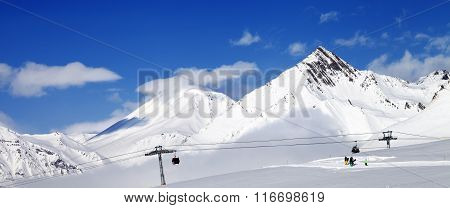 Panoramic View Of Ski Resort At Nice Sun Day