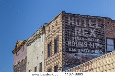 Painted Add At The Wall Of A Hotel In Truckee