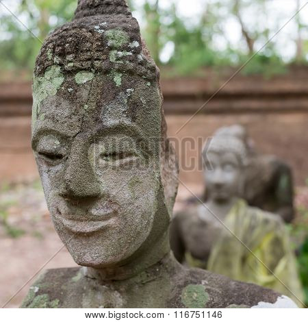 Buddha Statue In Wat Umong, Chiang Mai, Travel Thai Temple In Northern Thailand, Thailand