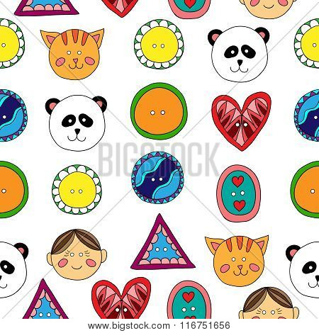 Buttons seamless pattern