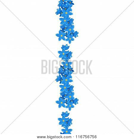 Vertical seamless floral line