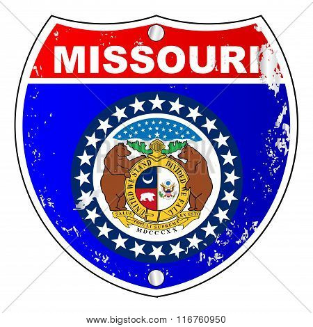 Missouri Flag Icons As Interstate Sign