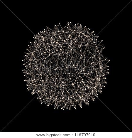 Sphere with Connected Lines and Dots. Global Digital Connections. Globe Grid. Wireframe Sphere Illustration. Abstract 3D Grid Design. Glowing Grid. 3D Technology Style. Networks - Globe Design.