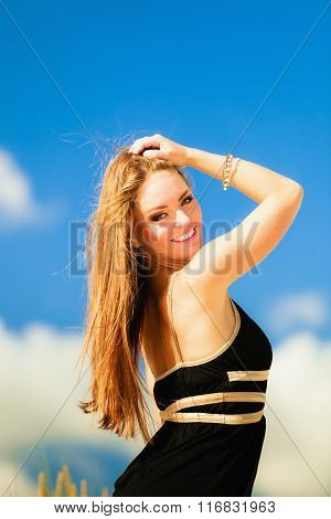 Happy Smiling Woman Outdoor