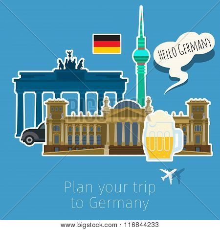 Concept of travel or studying German.
