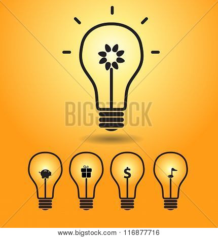 Bulb light idea vector