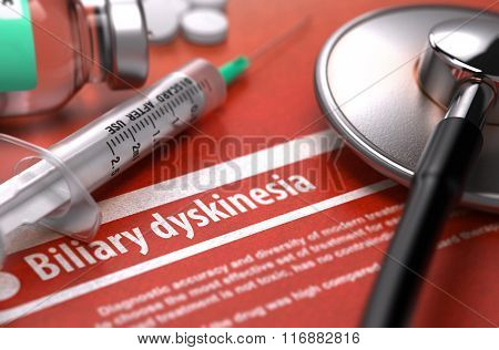 Diagnosis - Biliary dyskinesia. Medical Concept.