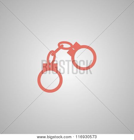 Handcuffs Icon. Flat Design Style.