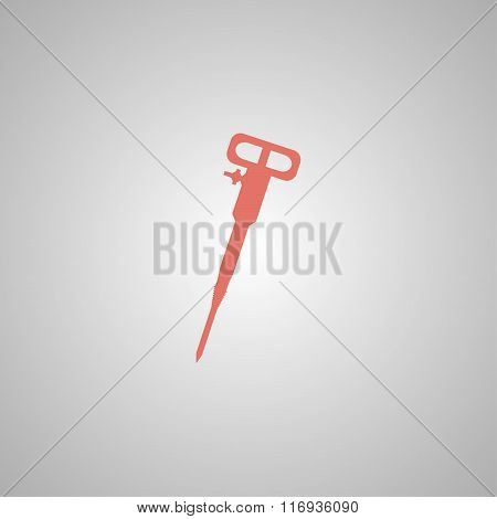 Pneumatic hammer drill line icon for web, mobile and infographics