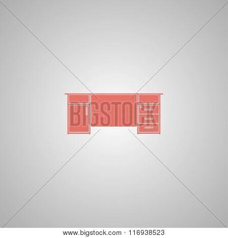 Table Icon. Flat Design Style.