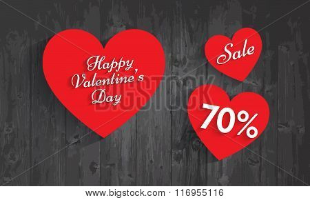 Valentine`s Day Sale, 70  Percent Discount. Vector Eps 10.