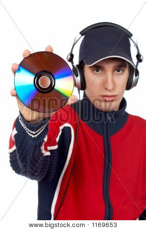 DJ držící disk