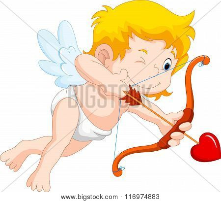 Cupid ready to shoot his arrow