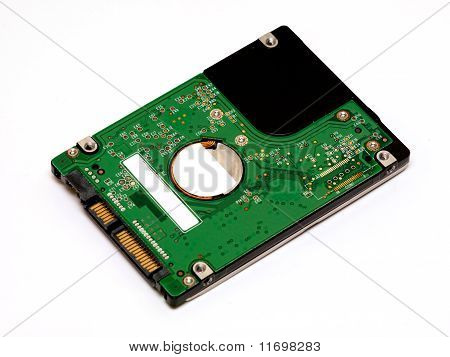 Disque dur de portable isolé sur fond blanc