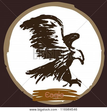 freehand sketch illustration of eagle hawk bird doodle hand drawn