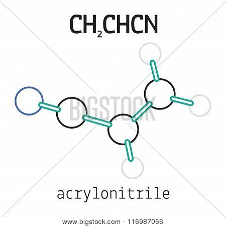 CH2CHCN acrylonitrile molecule