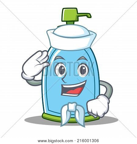 Sailor liquid soap character cartoon vector illustration