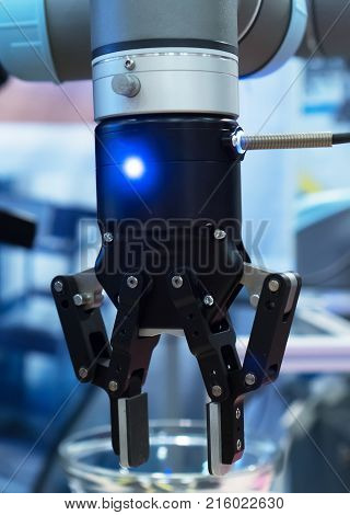 Industrial Robotic Arm In The Experemental Laboratory.