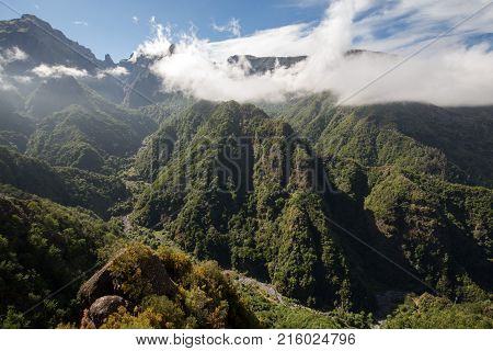 Pico do Arieiro seen from Balcoes Viewpoint Ribeiro Firo Madeira Portugal