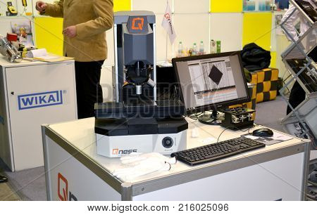 Kiev, Ukraine - November 23, 2017:-Industrial machinery, production aggregation and equipment, mechanical automaton facilities, machine tools and lathes. Industrial technologies, production processes.