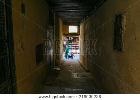 Pepole On The Street Of Rabat City In Morocco
