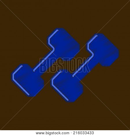 flat shading style icon dumbbells equipment weight
