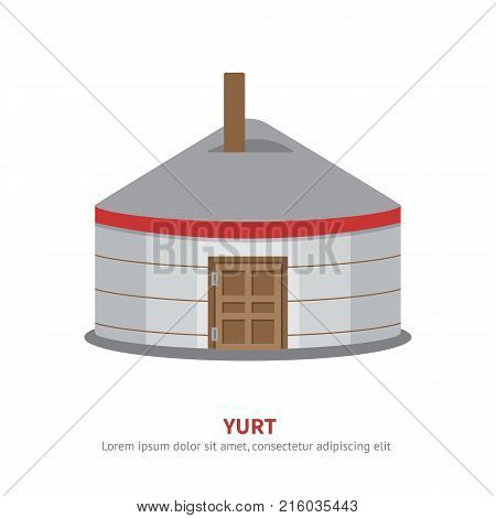 Mongolian Yurt icon vector Illustration isolated on white background.